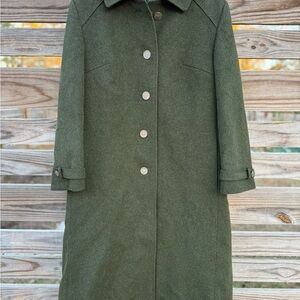 Elegant Forest Green Women's Trench Coat